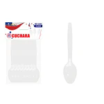 Cuchara plástica blanca 15.5cm 20pcs