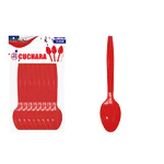 Cuchara plástica roja 16cm 20pcs