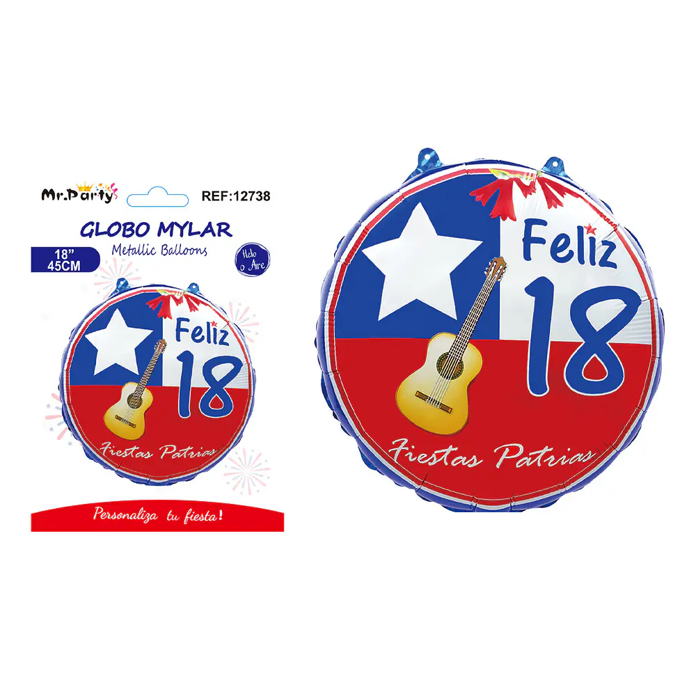 Globo metálico Fiestas Patrias 45cm