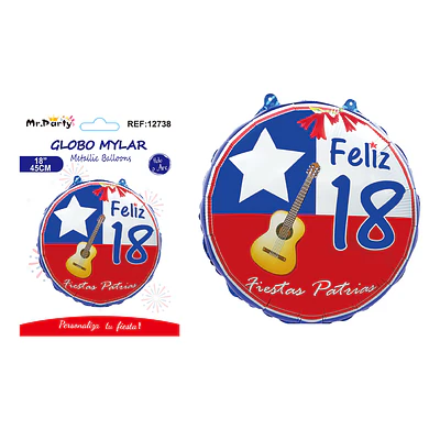 Globo metálico Fiestas Patrias 45cm