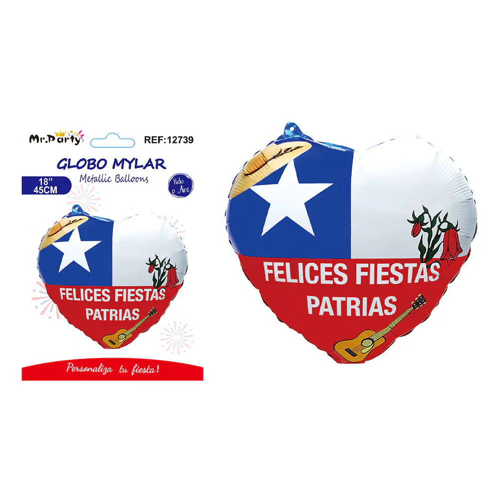 Globo metálico Fiestas Patrias 45cm