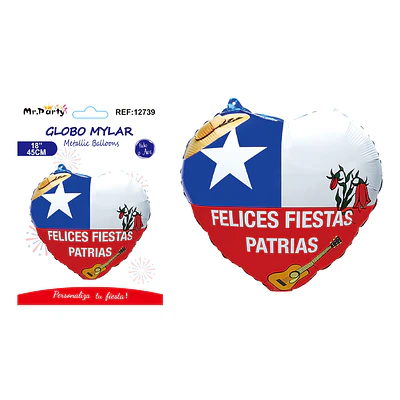 Globo metálico Fiestas Patrias 45cm