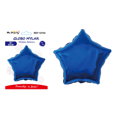 Globo metálico Fiestas Patrias estrella azul 45cm