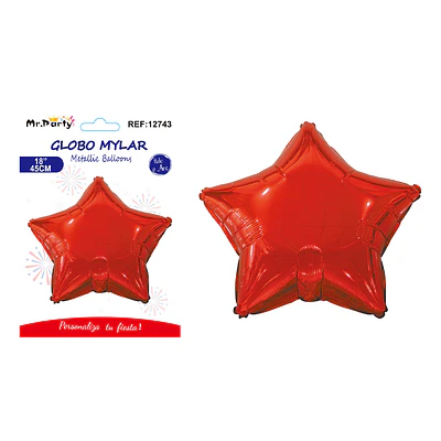 Globo metálico Fiestas Patrias estrella rojo 45cm