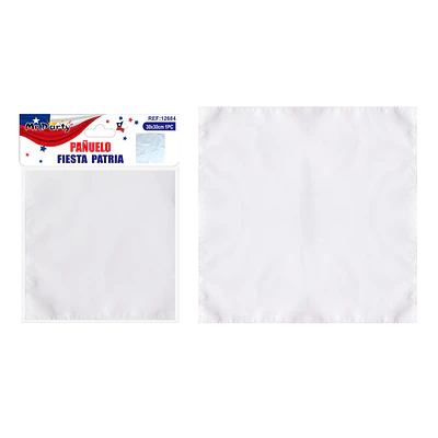 Pañuelo blanco bordado con niña 28*28cm