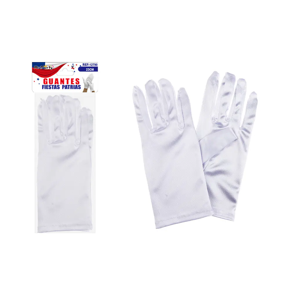 Guantes cortos blanco de cotillón 23cm