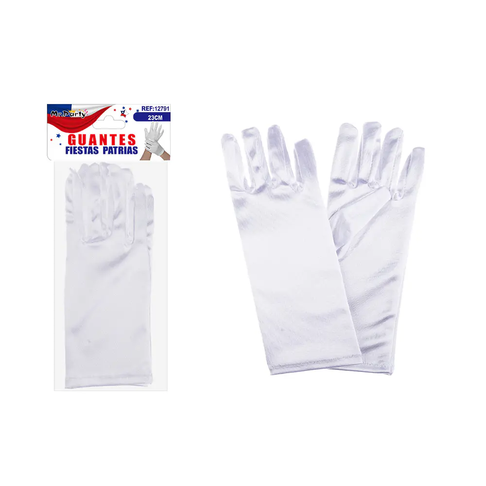 Guantes cortos blanco de cotillón niño 23cm