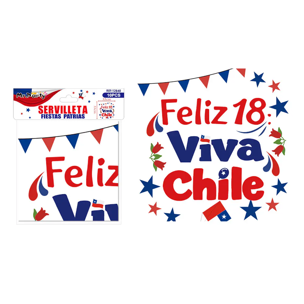 Servilletas Fiestas Patrias 33cm 10pcs