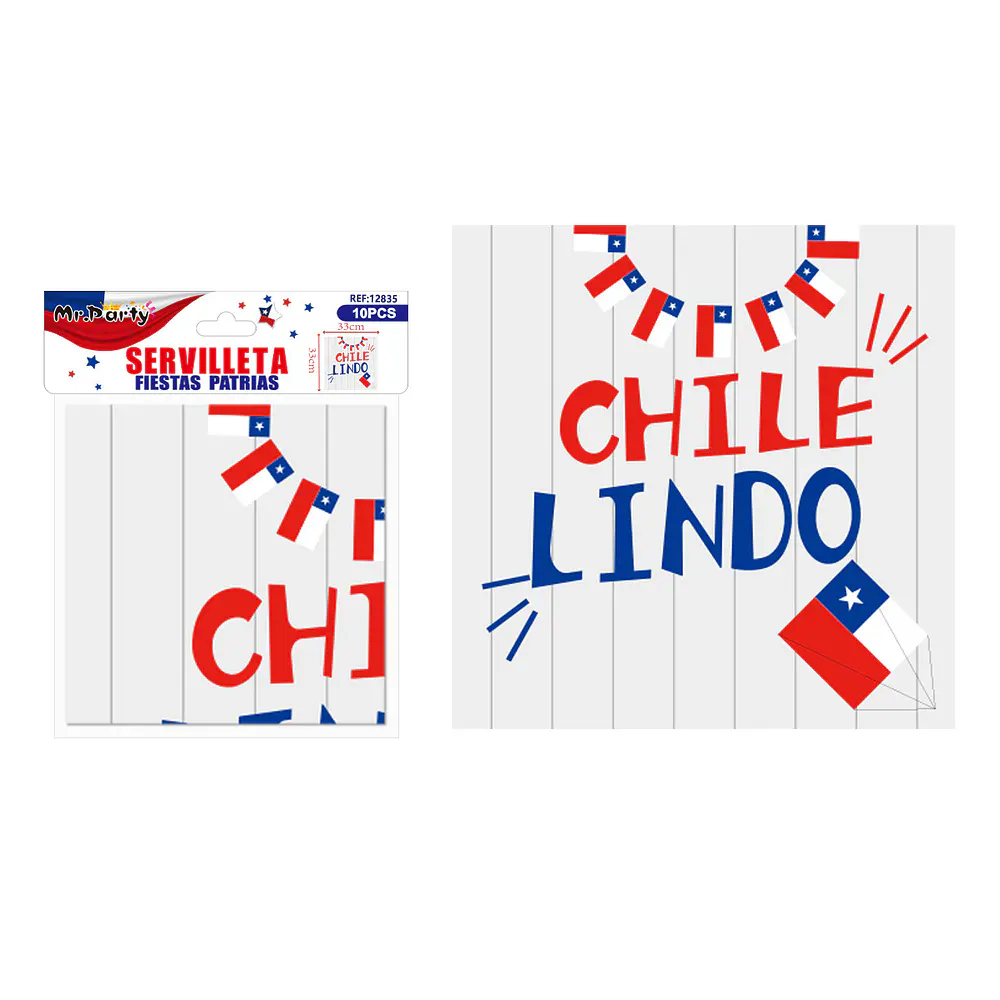 Servilletas Fiestas Patrias 33cm 10pcs