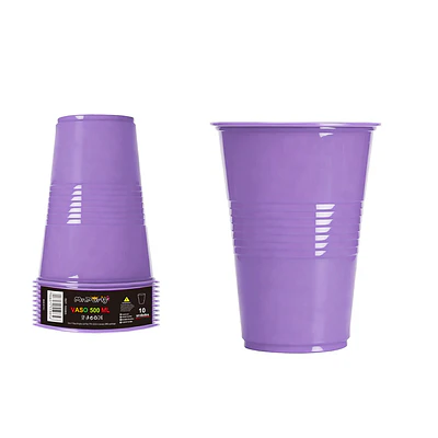 Vasos de plásticos lila 500ML 10pcs