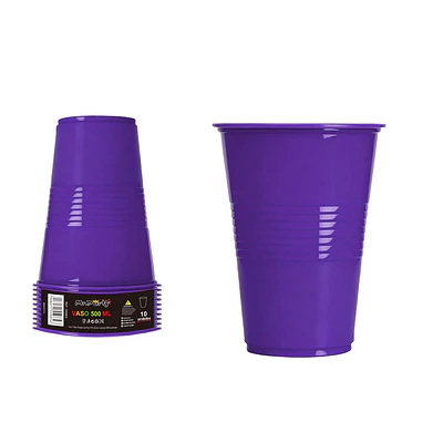 Vasos de plásticos púrpura oscuro 500ML 10pcs
