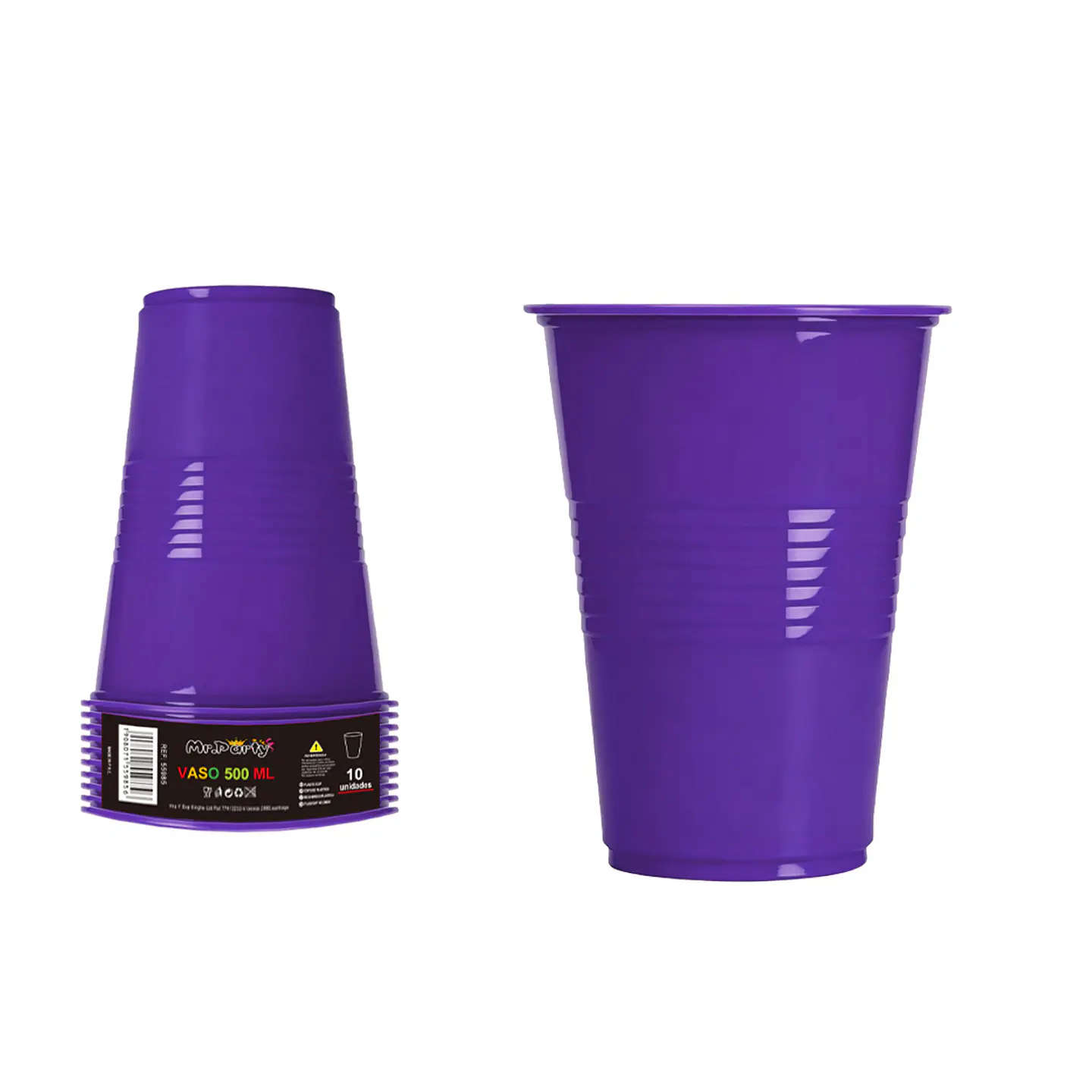 Vasos de plásticos púrpura oscuro 500ML 10pcs 1