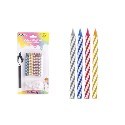 Velas mágicas multicolor 10pcs