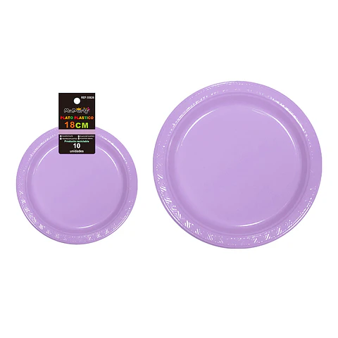 Platos plásticos lila 18cm 10pcs