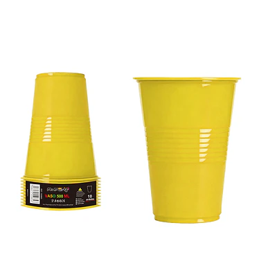 Vasos de plásticos amarillo 500ML 10pcs