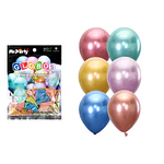 Globos de látex colores surtidos cromados metalizados 28cm 20pcs