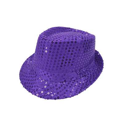 Sombrero lentejuelas morado oscuro