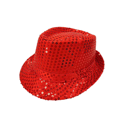 Sombrero lentejuelas rojo intenso