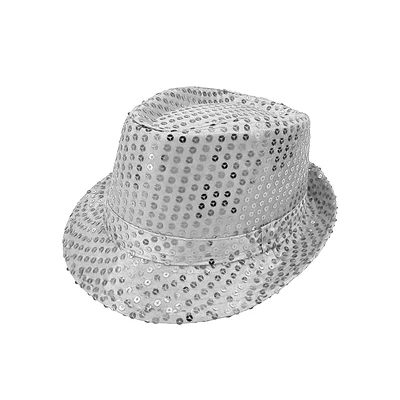 Sombrero lentejuelas plateado