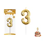 Vela de número 3 dorado 3.8*6CM - Miniatura 1