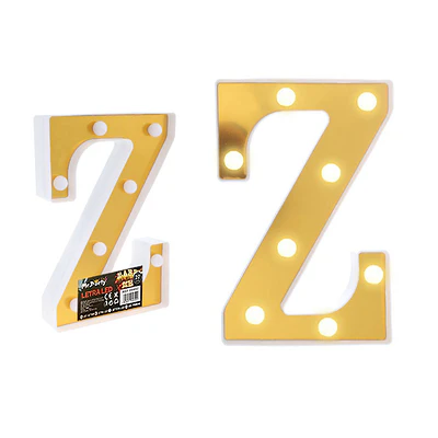 Letra Z dorada con luz LED 22cm
