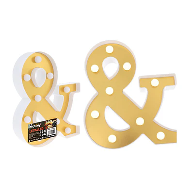 Signo & dorado con luz LED 22cm