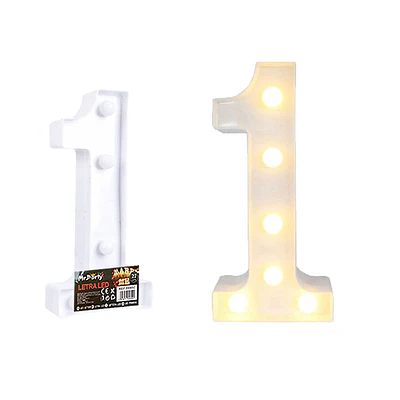 Número 1 con luz led 22cm 