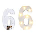 Número 6 con luz led 22cm 