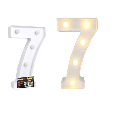 Número 7 con luz led 22cm 