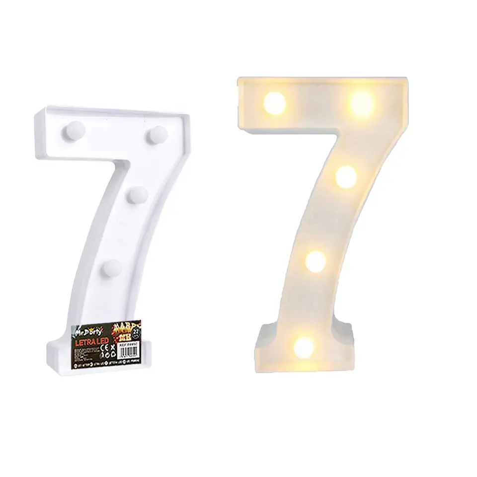 Número 7 con luz led 22cm  1