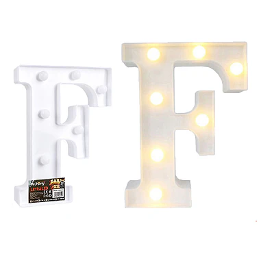 Letra F con luz led 22cm