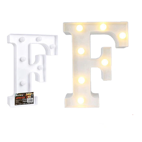 Letra F con luz led 22cm