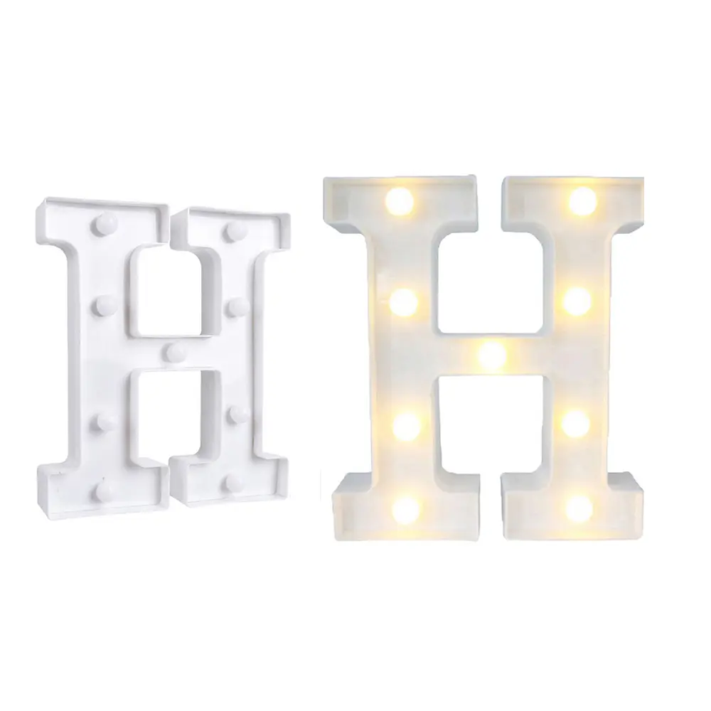 Letra H con luz led 22cm