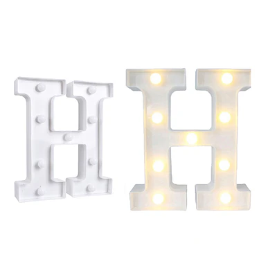 Letra H con luz led 22cm