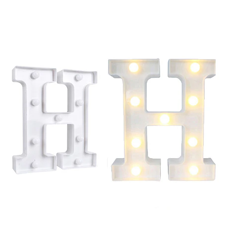Letra H con luz led 22cm