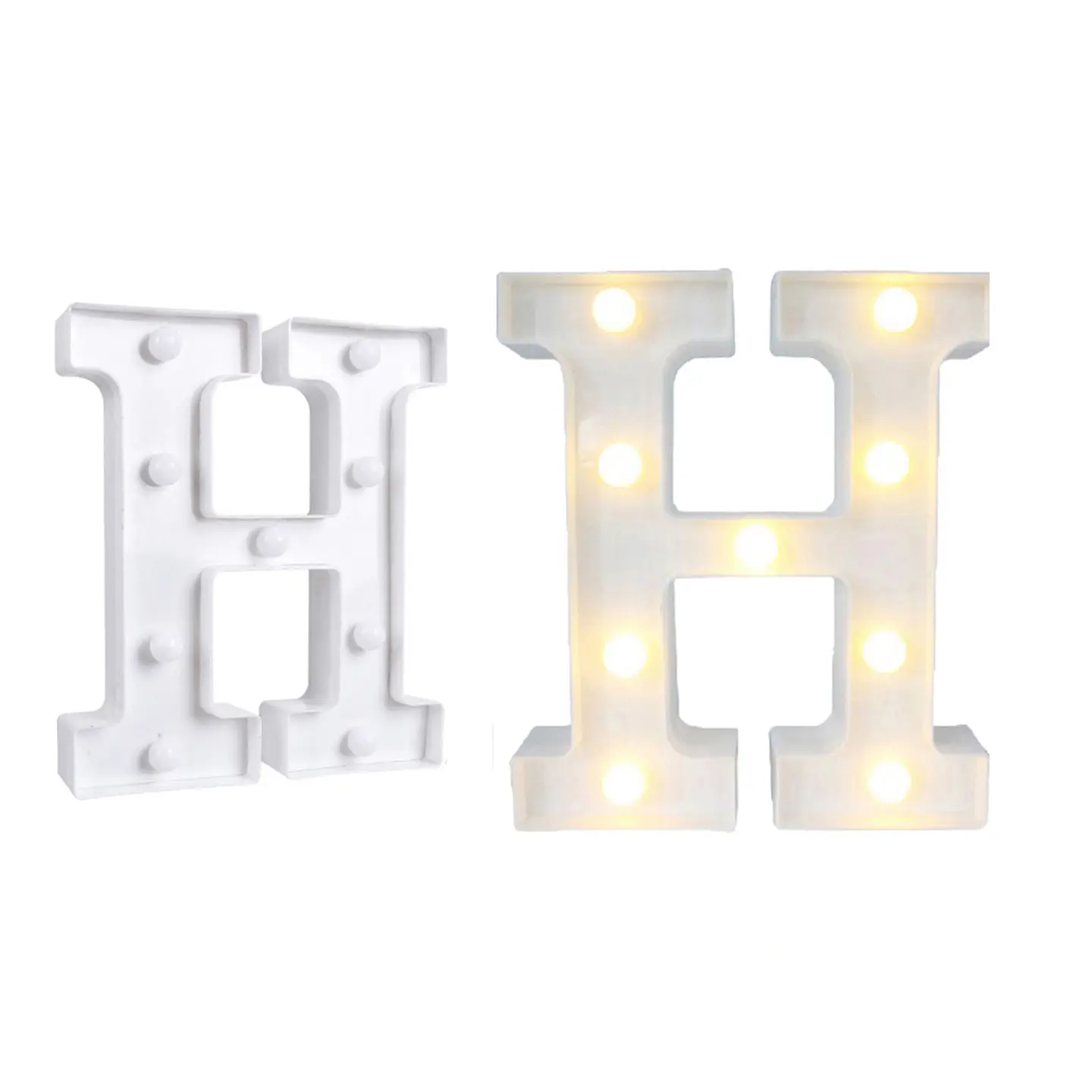 Letra H con luz led 22cm 1