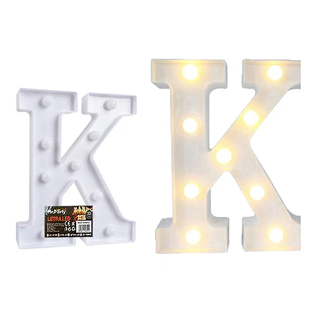 Letra K con luz led 22cm