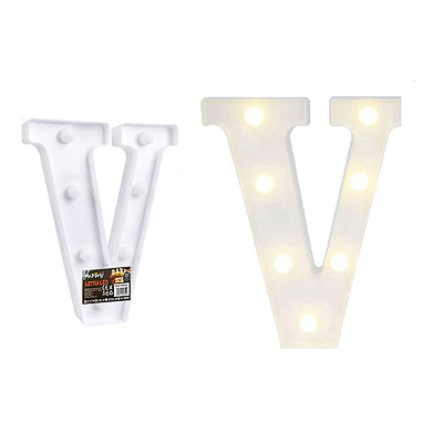 Letra V con luz led 22cm