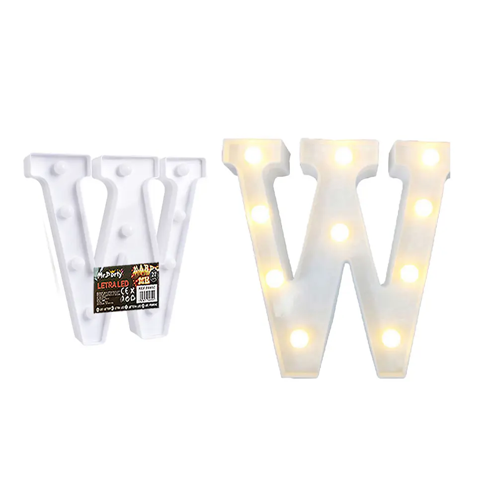 Letra W con luz led 22cm