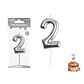 Vela de número 2 plateado 3.8*6CM - Miniatura 1