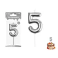 Vela de número 5 plateado 3.8*6CM - Miniatura 1