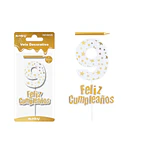 Vela de cumpleaños número 9 estrella dorado