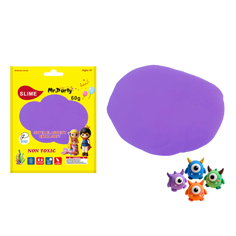 Plasticina morado neón 60g