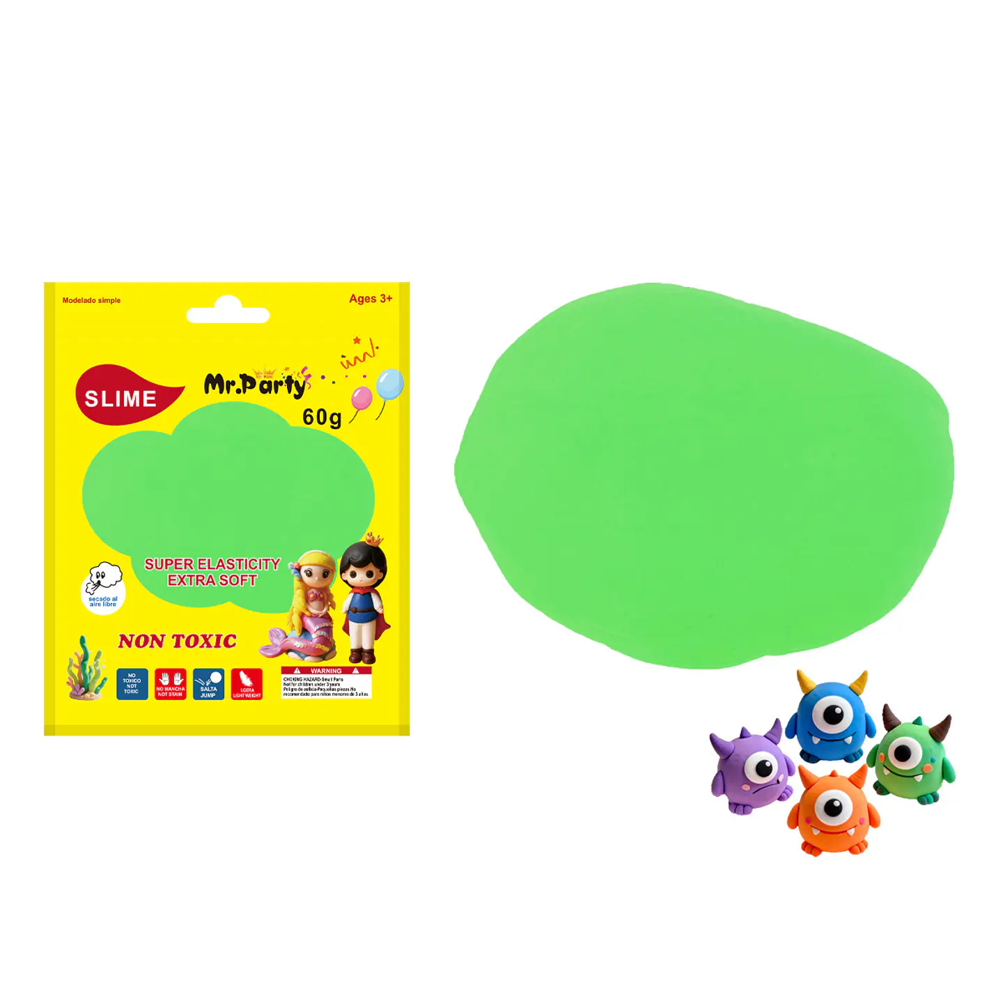 Plasticina verde brillante 60g 1