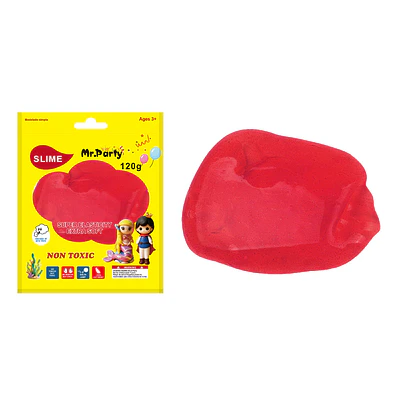 Cristal slime rojo intenso con glitter 120g