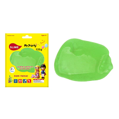 Cristal slime verde con glitter 120g