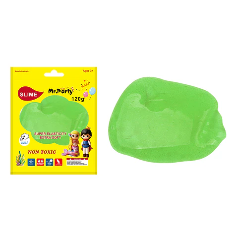 Cristal slime verde con glitter 120g