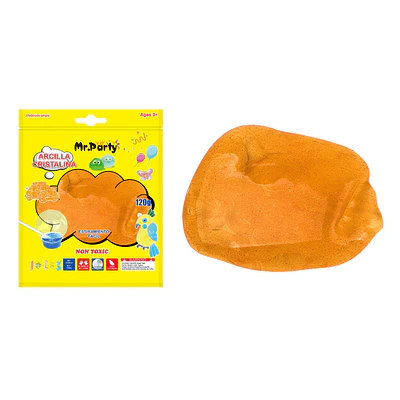 Cristal slime naranja con glitter 120g