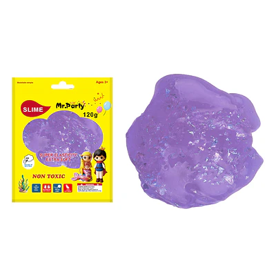 Cristal slime morado con pan de oro 120g