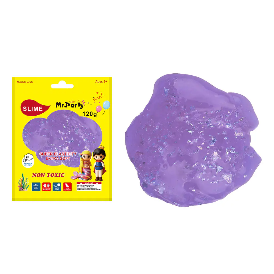 Cristal slime morado con pan de oro 120g 1